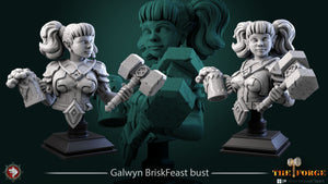 Galwyn BriskFeast Female Dwarf Warrior Fighter Bust The Forge