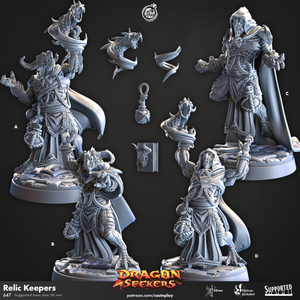 Relic Keepers Dragonborn Sorcerers - 28mm or 32mm Miniatures