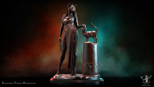 Bastet Egyptian Tabaxi SFW & NSFW 1:10th and 14th Scale Resin Model Kit