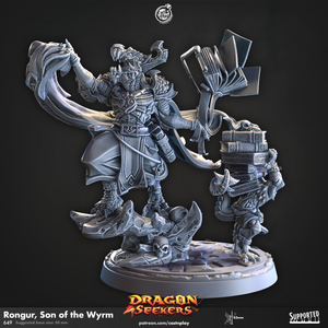 Rongu, Son of the Wyrm Dragonborn Sorcerer - 28mm or 32mm Miniatures