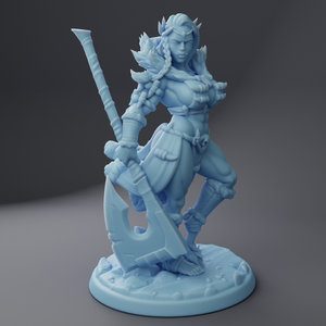 Orc Barbarian Queen - 28mm 32mm 54mm or 75mm Miniatures