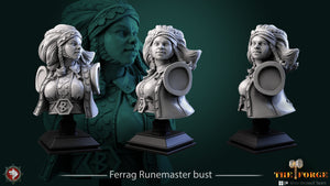 Ferrag Runemaster Female Dwarf Wizard Bust Tabletop Statue The Forge