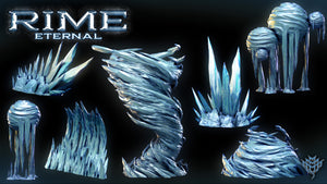 Ice Spell Effects - 28mm or 32mm Miniatures - Rime Eternal