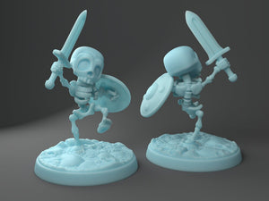 Gary Cute Skeleton Warrior       Anime 28mm, 32mm, or 54mm Miniatures