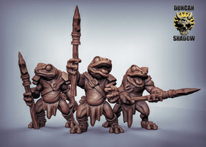 Boggard Fighters Toad Like Humanoids 28mm or 32mm Miniatures