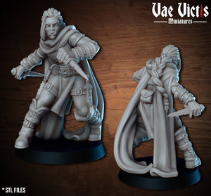 Female Half-Orc Thief 28mm or 32mm Miniatures
