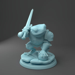 Frog Knight 28mm, 32mm, or 54mm Redwall Style Miniatures