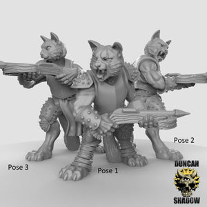 Tabaxi Rogue Humanoid Cat Crossbowmen 28mm or 32mm Miniatures