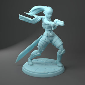 Female Sci-Fi Warrior Girl Futuristic      28mm or 32mm Miniatures