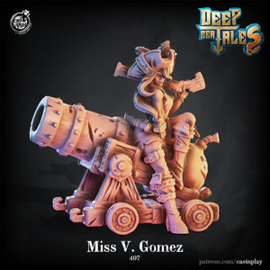 Miss Vixen Gomez Pirate Pinup - 28mm or 32mm Miniatures