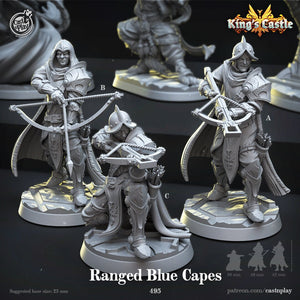 Ranged Blue Cape Guards - 28mm or 32mm Miniatures