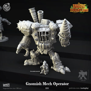 Gnomish Mech Operator- 28mm or 32mm Miniatures