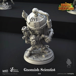 Gnomish Scientist - 28mm or 32mm Miniatures