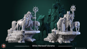 White Werewolf Diorama 28mm 32mm and 75mm Miniatures