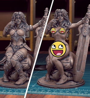 Beatrix Barbarian Pinup SFW and NSFW (Nude) 75mm or 100mm Statue