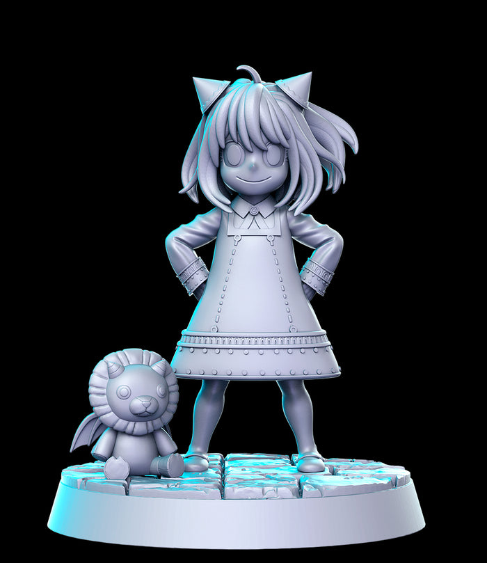 Anya Young Telepathic Girl W/ Chimera Plushie Anime - 28mm or 32mm Miniatures RN Estudio Mini Spy X Family