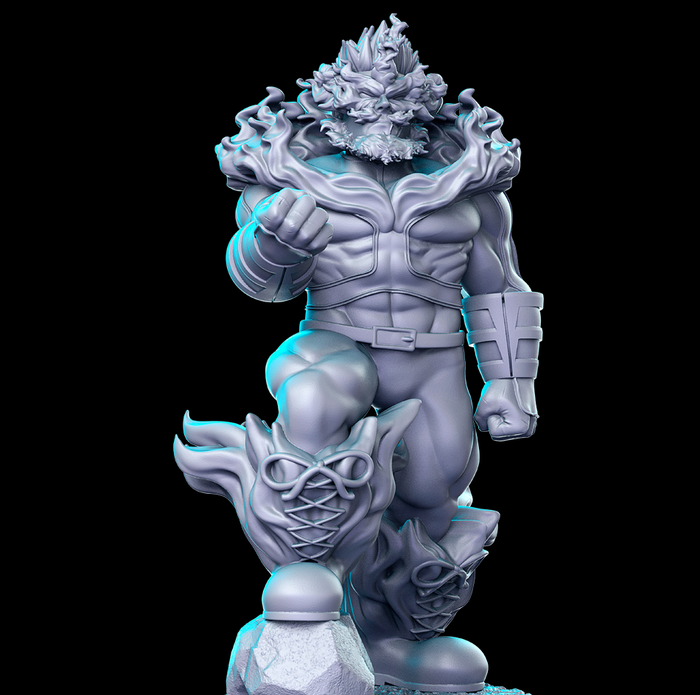 Endeavor Fire Elemental Muscled Superhero - 28mm or 32mm Miniatures RN Estudio Mini Anime Vol 21