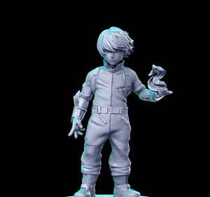 a statue of a boy in a space suit