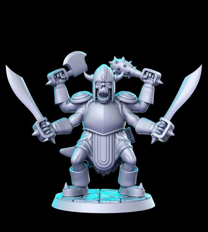 Demon 4 Arms Fiend Villain Wielding Weapons - 28mm or 32mm Miniatures RN Estudio Mini RELEASE DQ JRPG 25