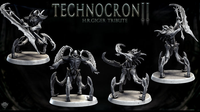 Enfield Dragoon Soldiers - 32mm Scale 3D Resin Printed Miniature Mini Monster Mayhem Mini - Technocron II H.R. Giger Tribute