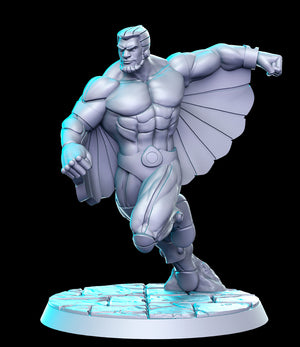 a statue of a man with wings on a keyboard