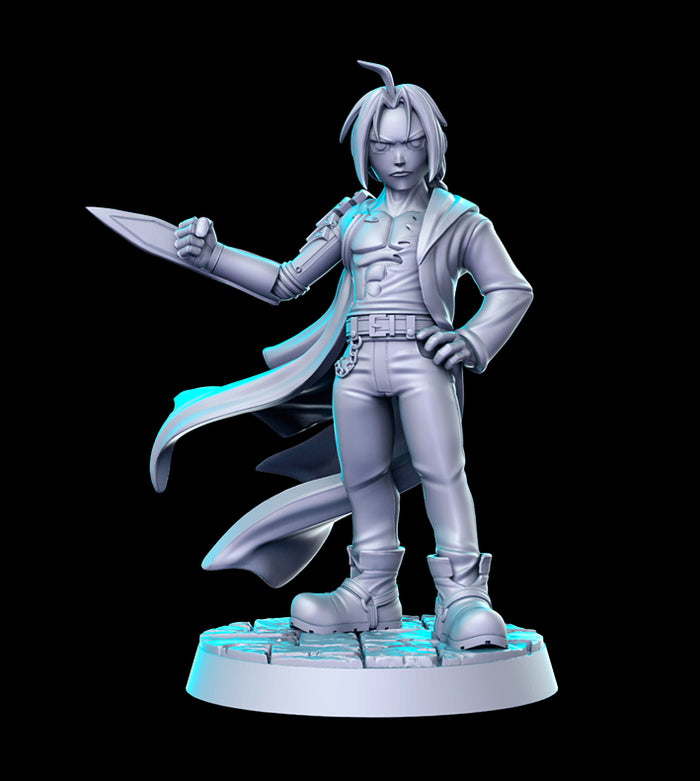 Edward FMA Shirtless Human Alchemist W/ Roboarm  - 28mm or 32mm Miniatures RN Estudio Mini Anime Vol 8