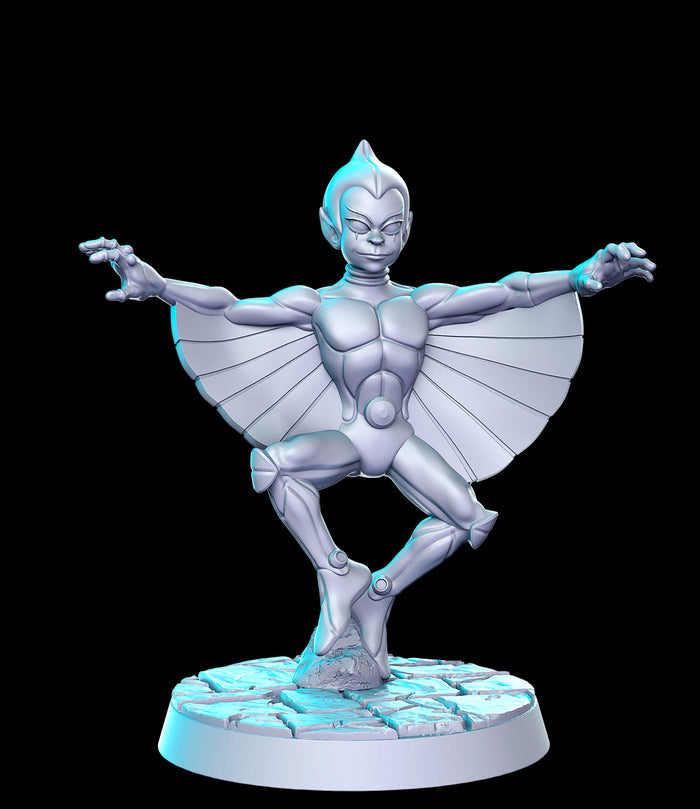 Copper Kid Young Winged Armor Alien Fighter - 28mm or 32mm Miniatures RN Estudio Mini Wonderful 8o's Vol 7