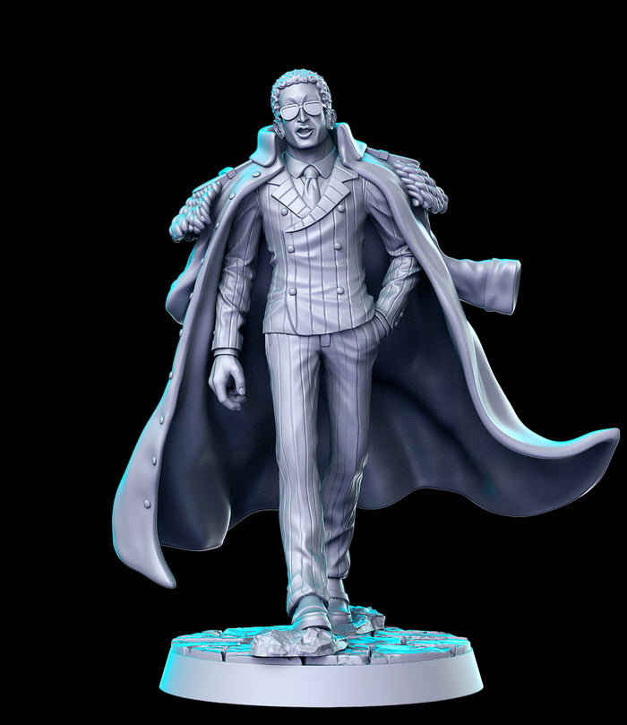 Kisaru Striped Suited Admiral  W/ Marine Coat  - 28mm or 32mm Miniatures RN Estudio Mini OP Anime 25