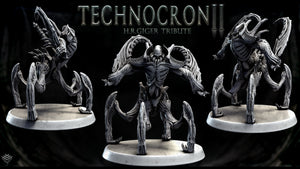 a set of three miniature figurines of a demon