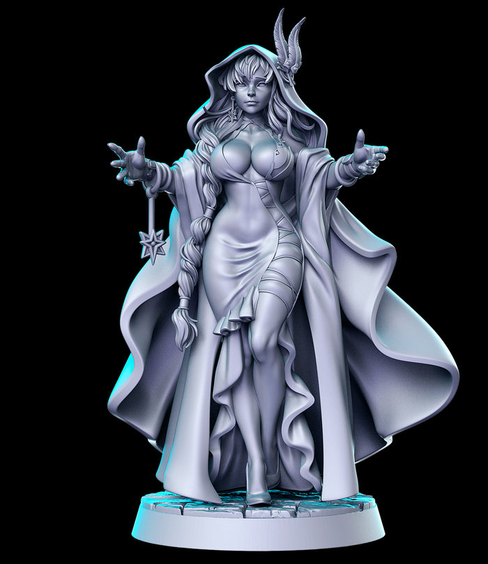 Mere Sexy Hooded Female Ranger Monk Robin Hood Heels  - 28mm or 32mm Miniatures RN Estudio Mini Gacha Games 1