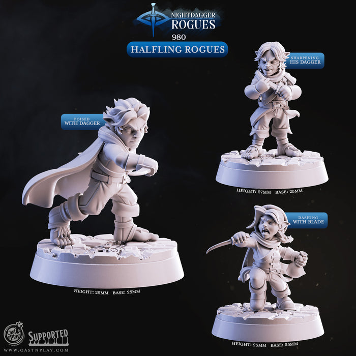 Halfling Rogue Hobbit Thief 28mm or 32mm Miniatures Nightdagger