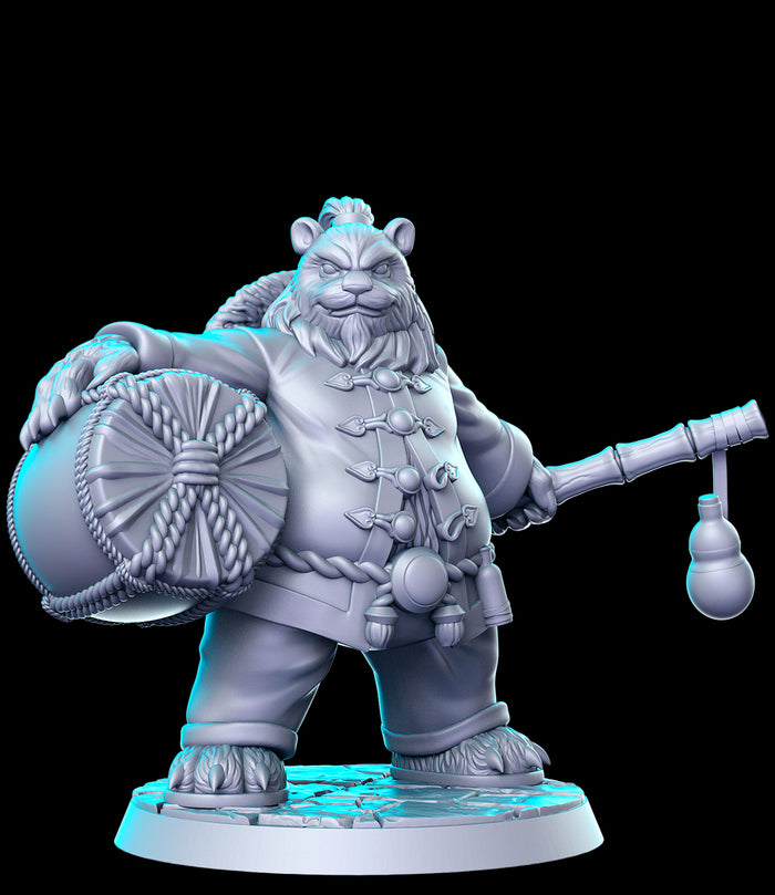 Panda Adventuring Monk Ranger Kung Fu Fighter - 28mm or 32mm Miniatures RN Estudio Mini Blizz 6