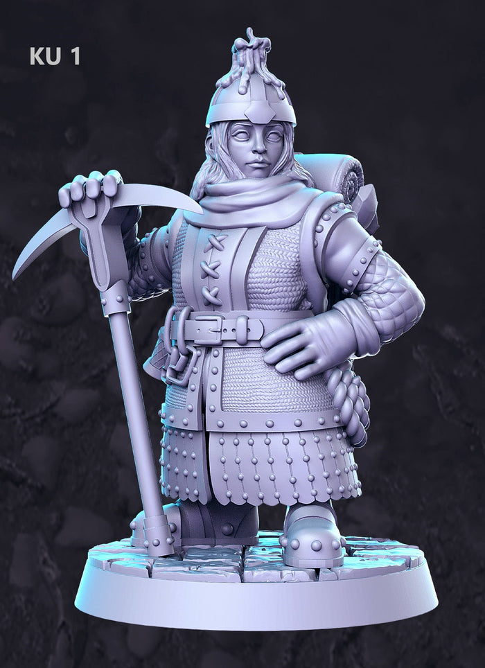 Daughters of Karak Uzril Cartel Female Dwarf Army of Fighters - 28mm or 32mm Miniatures RN Estudio Mini JRPG Vol 19-Western Vol 3-Death Match Vol 1