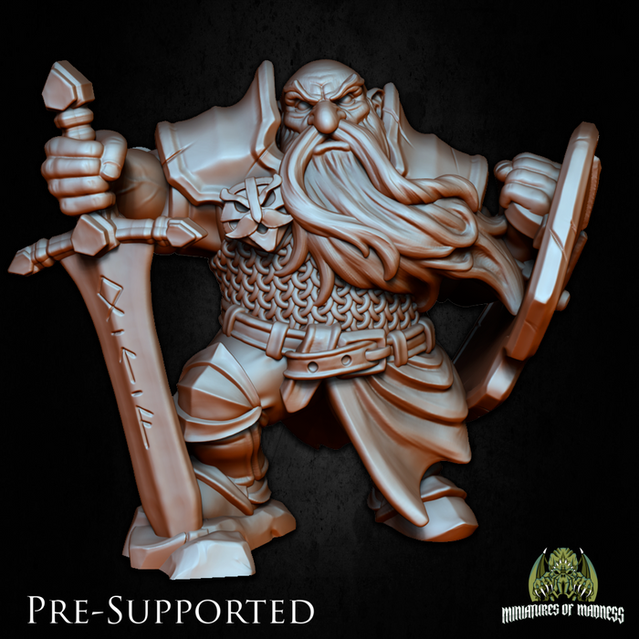 Berrom Bonetank Dwarf Guard Knight Fighter - 28mm or 32mm Miniatures of Madness Mini Villagers