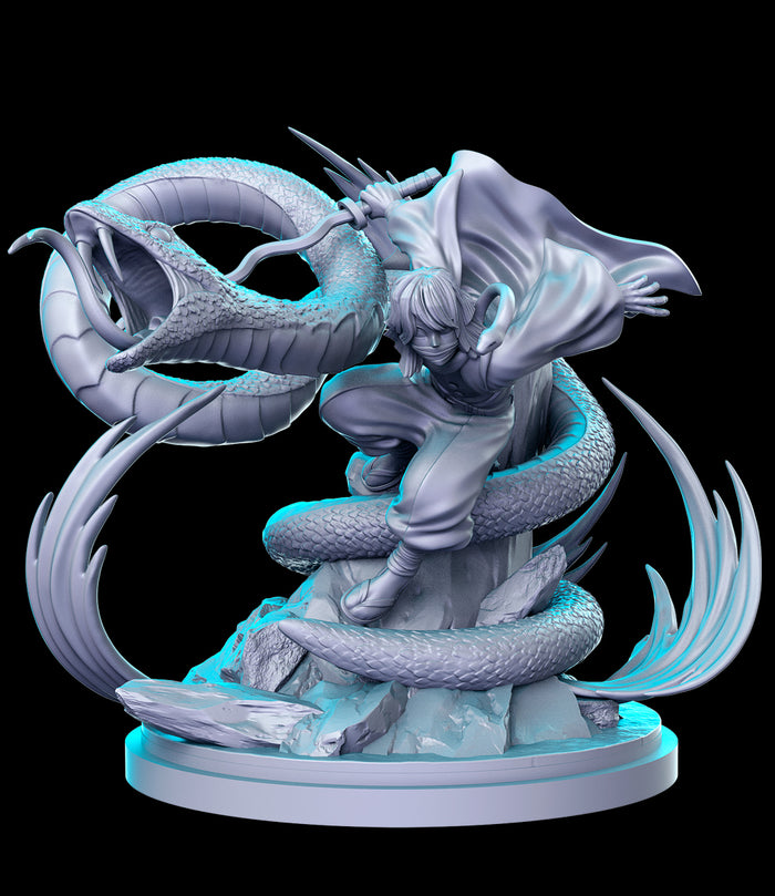 Obanai Serpent Hashira Fighter with Snake Kaburamaru - 28mm or 32mm Miniatures RN Estudio Mini Anime Vol 23