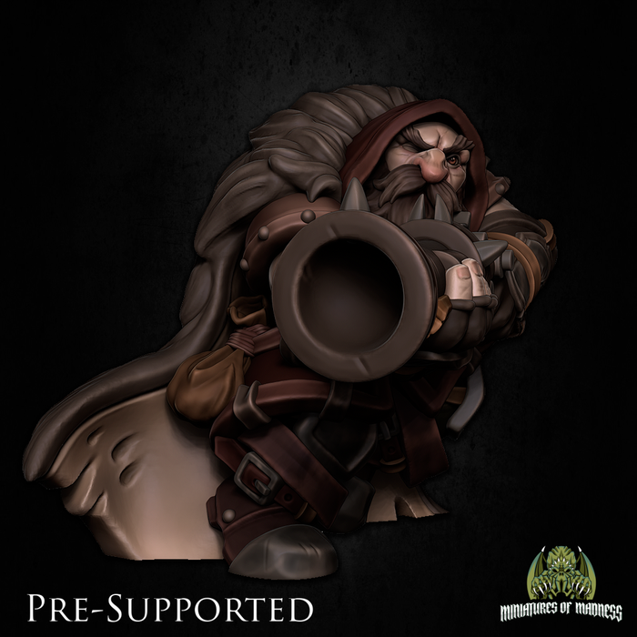 Ronhan Darkcoat Hunter Dwarf Mercenary - 28mm or 32mm Miniatures of Madness Mini Villagers