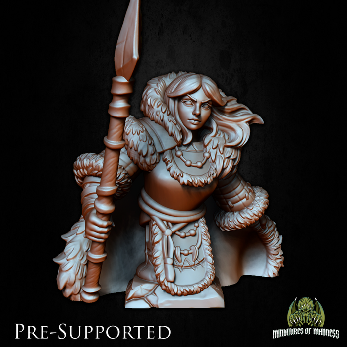 Diana Frostpike Artic Hunter Sexy Ranger -Resin Bust Dungeons and Dragons Pathfinder Character Miniatures of Madness Frost