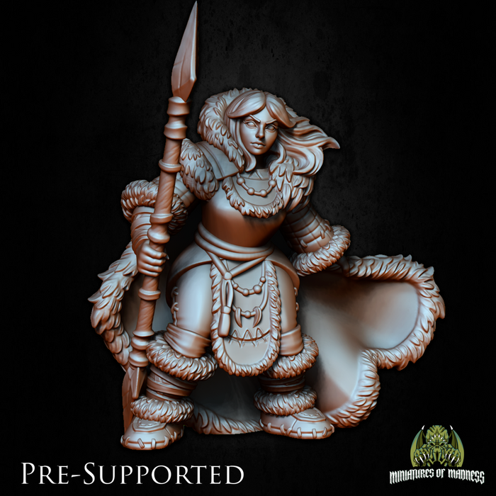 Diana Frostpike Sexy SFW or NSFW Female Artic Hunter - 28mm or 32mm Miniatures of Madness Mini Frost