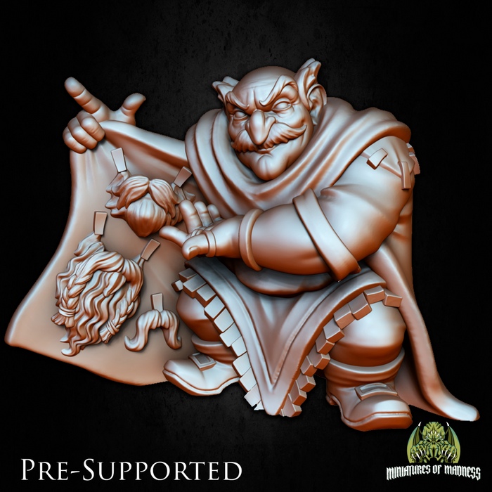 Farnas Baldward Dwarf Merchant Beard Peddler - 28mm or 32mm Miniatures of Madness Mini Villagers
