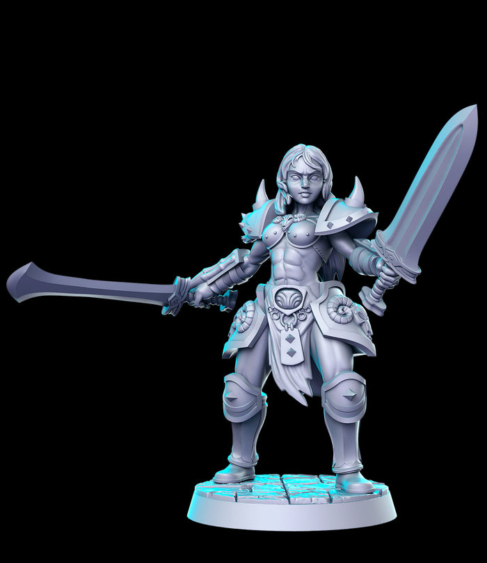 Sonya Sexy Muscled Female Barbarian Fighter Hero - 28mm or 32mm Miniatures RN Estudio Mini Blizz 6