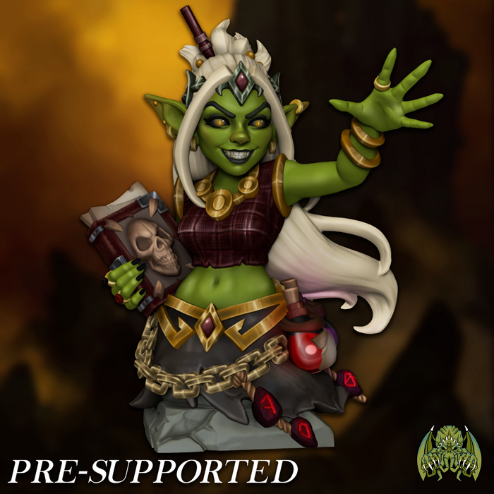 Raksha Goblin Shaman Sexy Female Druid - Resin Bust Dungeons and Dragons Pathfinder Character Miniatures of Madness Shaman