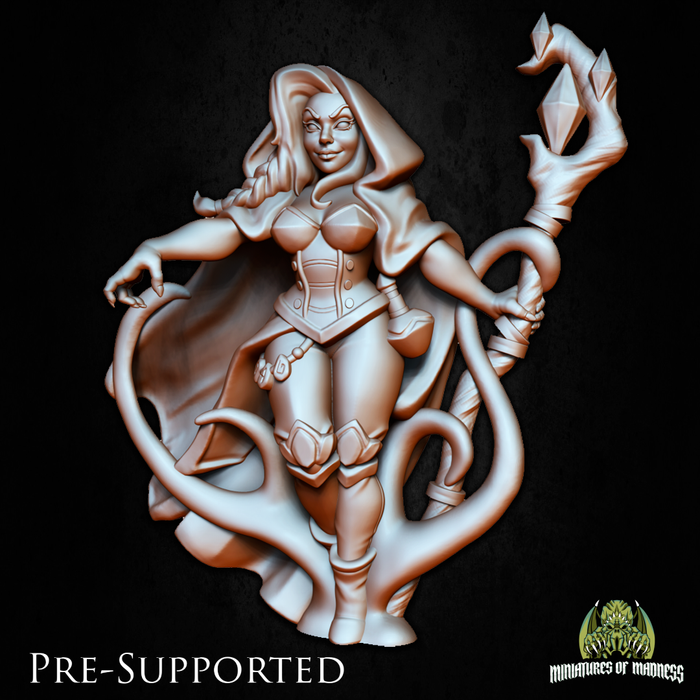 Agatha SFW or NSFW Sexy Female Warlock Witch Sorceress - 28mm or 32mm Miniatures of Madness Mini Spellcasters