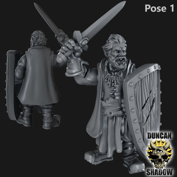 Woodland Rangers W/ Sword and Board 28mm 32mm D&D Resin Miniature Dungeons and Dragons Roleplaying Duncan Luca Woodland Rangers and Fungus