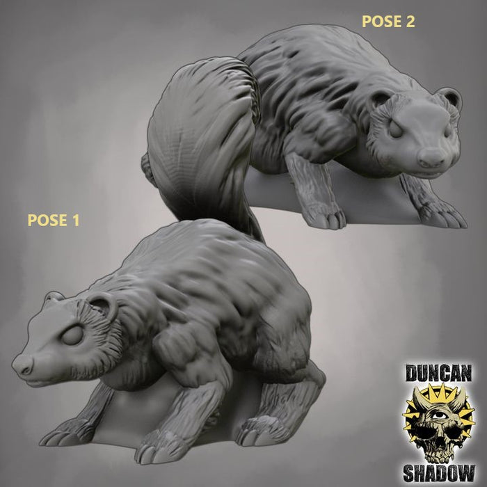 Skunks Polecat Stink Wessels Cute Stripped Wild Animal 28mm or 32mm Miniatures Woolpack
