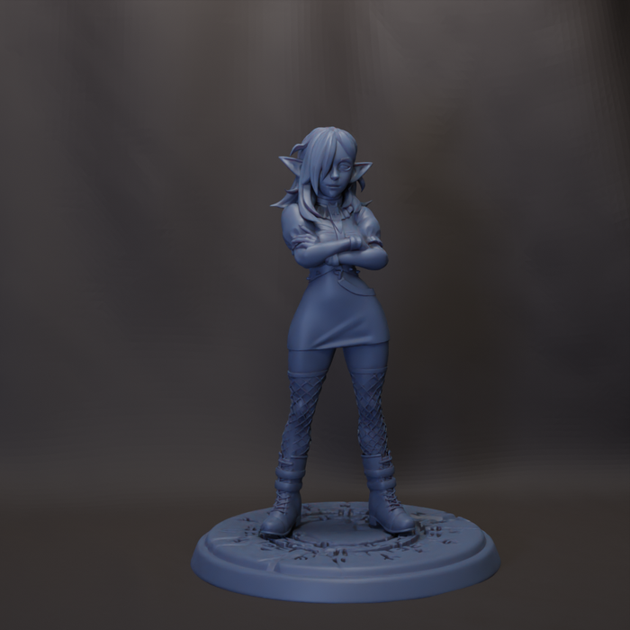 Ashe Rebel Female Goth Elf- 28mm 32mm 54mm or 75mm Miniatures Twin Goddess Grumblekneads