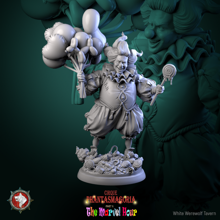 Bibble Bonbon Buffon Clown 28mm or 32mm Miniatures Marvel Hour