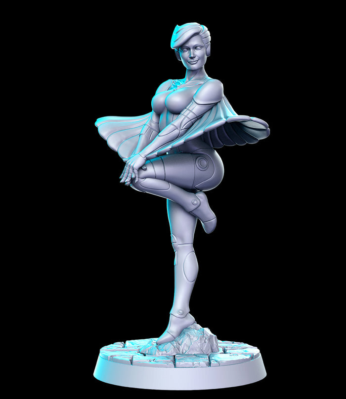 Steelheart Sexy Female Winged Armor Fighter - 28mm or 32mm Miniatures RN Estudio Mini Wonderful 80's Vol 7