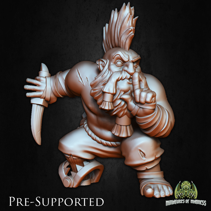 Turrang Kragspine Slave Prisoner Dwaf Assassin - 28mm or 32mm Miniatures of Madness Mini Villagers