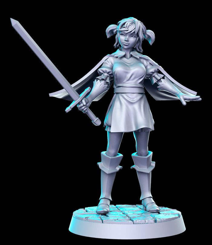 Melisandre Sexy Female Swordsman Fighter Anime - 28mm or 32mm Miniatures RN Estudio Mini JPRG Vol 36