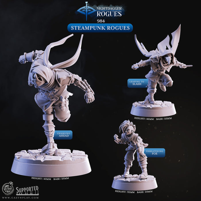 Steampunk Rogues Robot Fighter 28mm or 32mm Miniatures Nightdagger